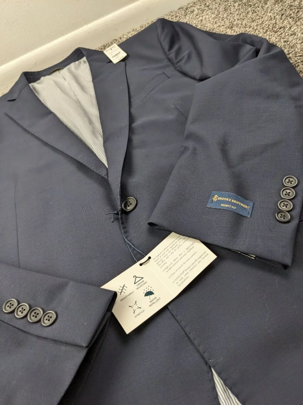 NWT Brooks Brothers Sport Coat Wool Explorer Navy Blue 44R Regent Fit $349